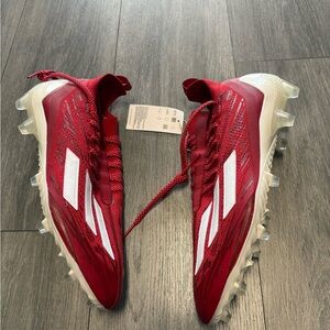 Adidas Football Cleats Men's Size 11.5 Power Red White Adizero Primeknit HP8745